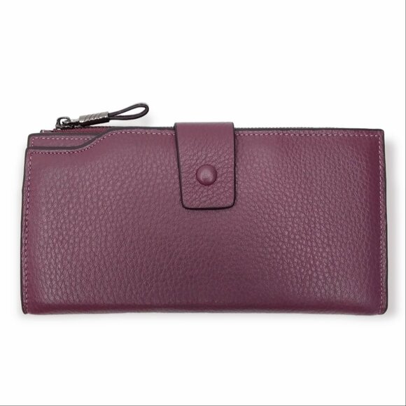 Itslife Bifold Wallet Purple Pebbled Leather RFID Large Capacity Multi Pockets - Picture 2 of 14